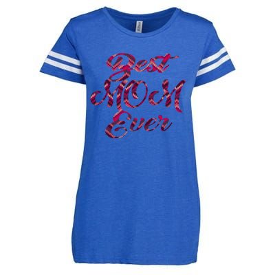 Best Mom Ever Mothers Day Stitches Pattern Design Gift Enza Ladies Jersey Football T-Shirt