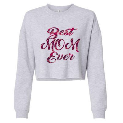 Best Mom Ever Mothers Day Stitches Pattern Design Gift Cropped Pullover Crew