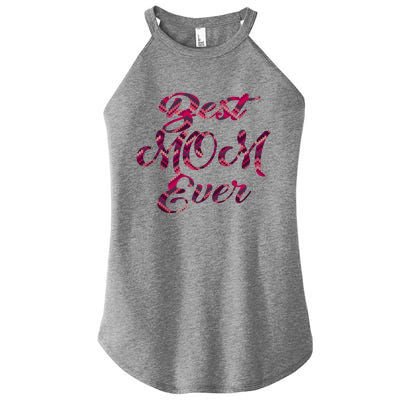 Best Mom Ever Mothers Day Stitches Pattern Design Gift Women's Perfect Tri Rocker Tank