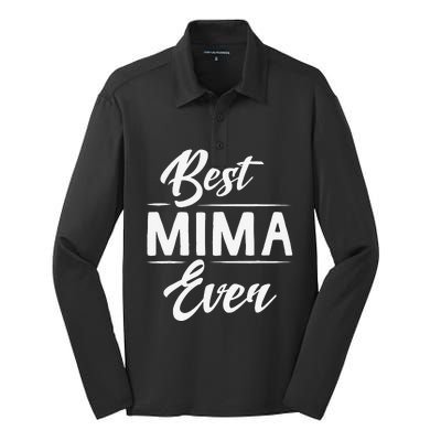 Best Mima Ever Grandma Mother's Day Gifts Women's Silk Touch Performance Long Sleeve Polo