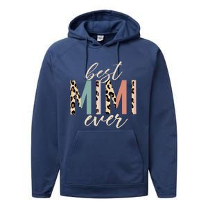 Best Mimi Ever Gifts Leopard Print Mothers Day Performance Fleece Hoodie