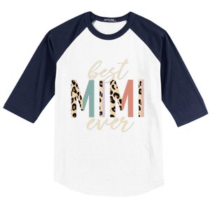 Best Mimi Ever Gifts Leopard Print Mothers Day Baseball Sleeve Shirt