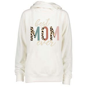 Best Mom Ever Gifts Leopard Print Mother's Day Womens Funnel Neck Pullover Hood