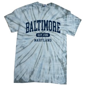 Baltimore Maryland Est 1729 Arched Varsity Text Tie-Dye T-Shirt