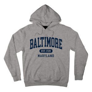 Baltimore Maryland Est 1729 Arched Varsity Text Tall Hoodie