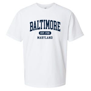 Baltimore Maryland Est 1729 Arched Varsity Text Sueded Cloud Jersey T-Shirt