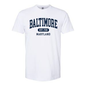 Baltimore Maryland Est 1729 Arched Varsity Text Softstyle CVC T-Shirt