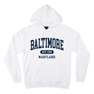 Baltimore Maryland Est 1729 Arched Varsity Text Hoodie