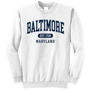 Baltimore Maryland Est 1729 Arched Varsity Text Sweatshirt