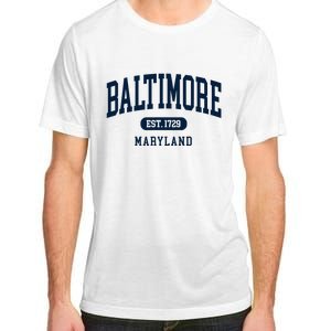 Baltimore Maryland Est 1729 Arched Varsity Text Adult ChromaSoft Performance T-Shirt