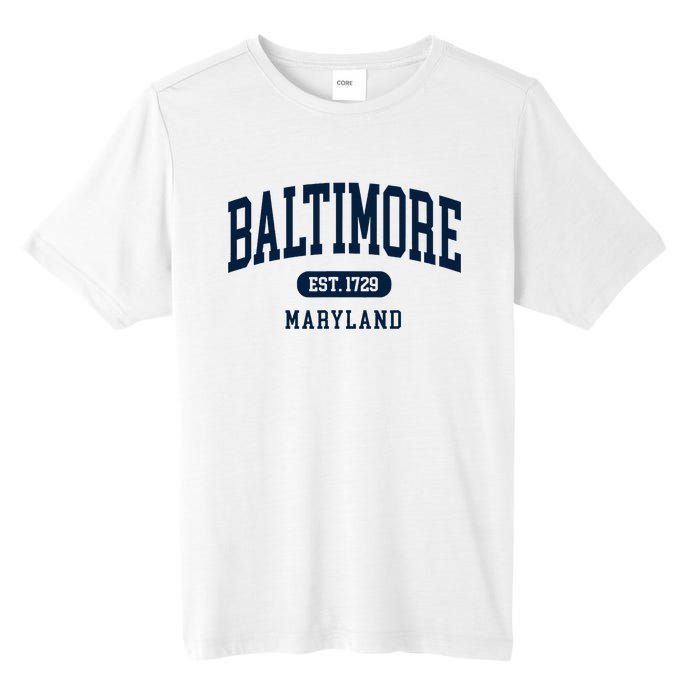 Baltimore Maryland Est 1729 Arched Varsity Text Tall Fusion ChromaSoft Performance T-Shirt