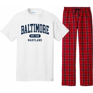 Baltimore Maryland Est 1729 Arched Varsity Text Pajama Set