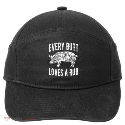 BBQ Meat Every Butt Loves A Rub Funny 7-Panel Snapback Hat