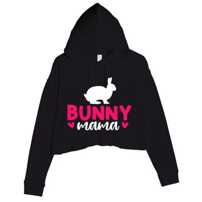 Bunny Mama Easter Day Gift Crop Fleece Hoodie