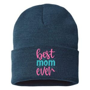 Best Mom Ever Cute Mother's Day Gift Sustainable Knit Beanie