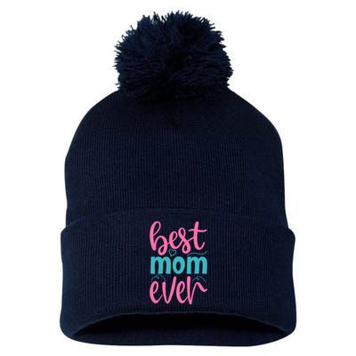 Best Mom Ever Cute Mother's Day Gift Pom Pom 12in Knit Beanie