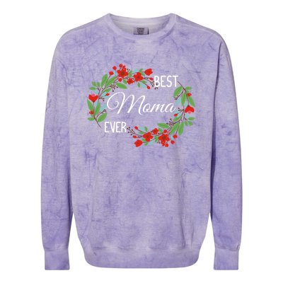 Best Moma Ever Mommy Mother's Day Flowers Gift Colorblast Crewneck Sweatshirt