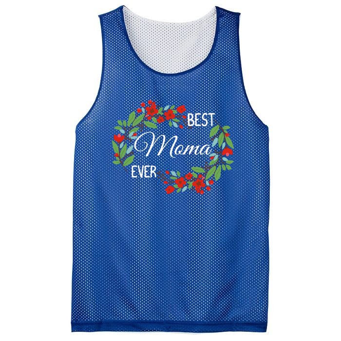 Best Moma Ever Mommy Mother's Day Flowers Gift Mesh Reversible Basketball Jersey Tank