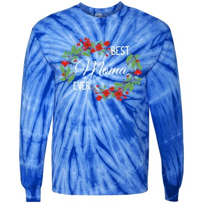 Best Moma Ever Mommy Mother's Day Flowers Gift Tie-Dye Long Sleeve Shirt