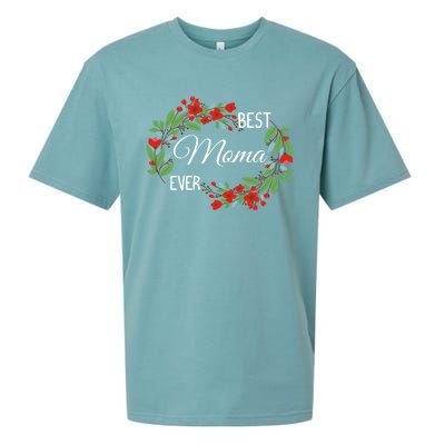 Best Moma Ever Mommy Mother's Day Flowers Gift Sueded Cloud Jersey T-Shirt