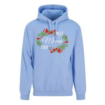 Best Moma Ever Mommy Mother's Day Flowers Gift Unisex Surf Hoodie