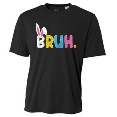 Bruh Meme Easter Day Funny Bunny Eggs Cooling Performance Crew T-Shirt