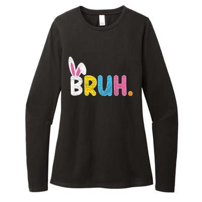 Bruh Meme Easter Day Funny Bunny Eggs Womens CVC Long Sleeve Shirt