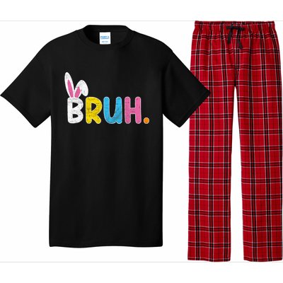 Bruh Meme Easter Day Funny Bunny Eggs Pajama Set