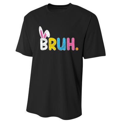 Bruh Meme Easter Day Funny Bunny Eggs Performance Sprint T-Shirt