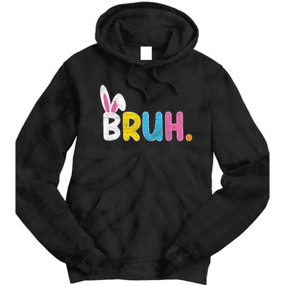 Bruh Meme Easter Day Funny Bunny Eggs Tie Dye Hoodie