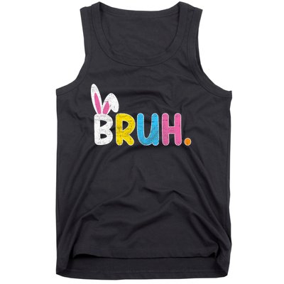 Bruh Meme Easter Day Funny Bunny Eggs Tank Top