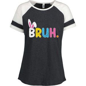 Bruh Meme Easter Day Funny Bunny Eggs Enza Ladies Jersey Colorblock Tee