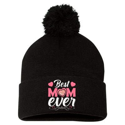 Best Mom Ever Pom Pom 12in Knit Beanie