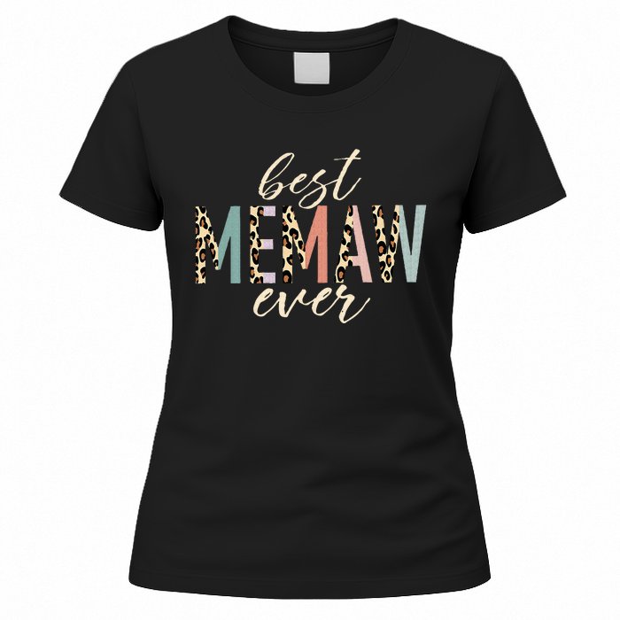 Best Memaw Ever Gifts Leopard Print Mothers Day Women's T-Shirt