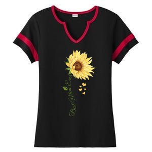 Best Mom Ever Sunflower Cute Mothers Day Ladies Halftime Notch Neck Tee