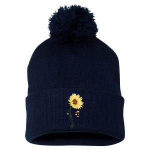 Best Mom Ever Sunflower Cute Mothers Day Pom Pom 12in Knit Beanie