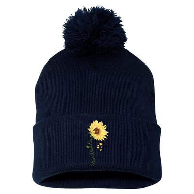 Best Mom Ever Sunflower Cute Mothers Day Pom Pom 12in Knit Beanie