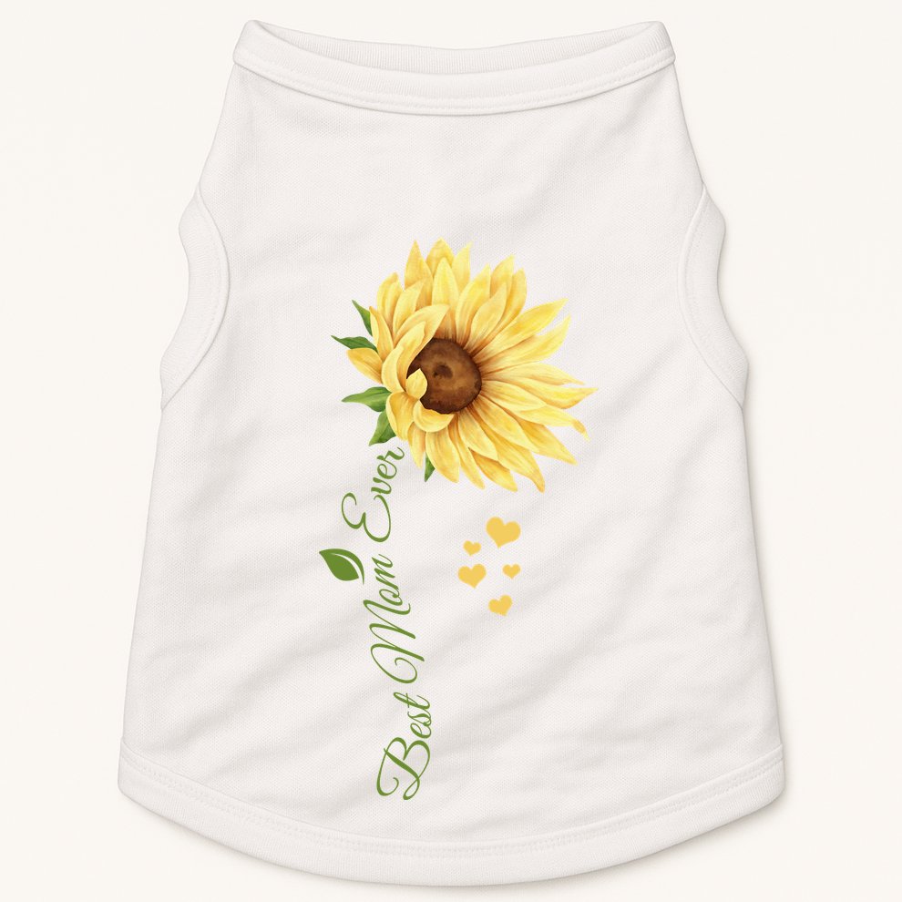 Best Mom Ever Sunflower Cute Mothers Day Doggie Tank