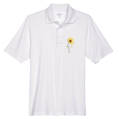 Best Mom Ever Sunflower Cute Mothers Day Men's Origin Performance Piqué Polo