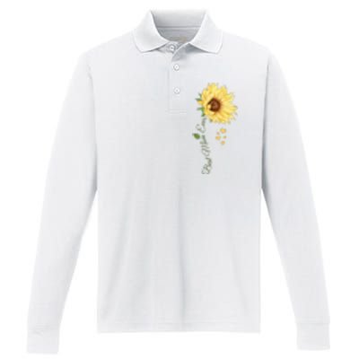 Best Mom Ever Sunflower Cute Mothers Day Performance Long Sleeve Polo