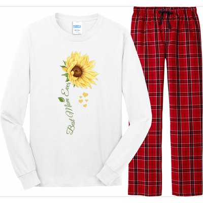 Best Mom Ever Sunflower Cute Mothers Day Long Sleeve Pajama Set