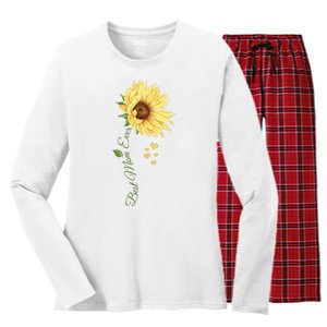 Best Mom Ever Sunflower Cute Mothers Day Women's Long Sleeve Flannel Pajama Set 