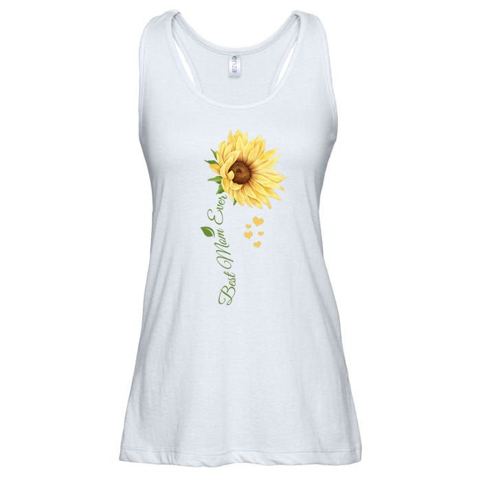 Best Mom Ever Sunflower Cute Mothers Day Ladies Essential Flowy Tank