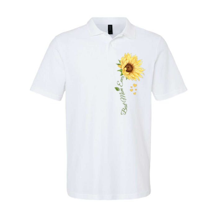 Best Mom Ever Sunflower Cute Mothers Day Softstyle Adult Sport Polo