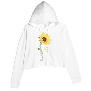 Best Mom Ever Sunflower Cute Mothers Day Crop Fleece Hoodie