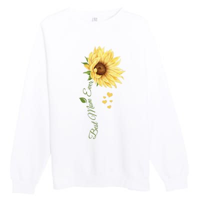 Best Mom Ever Sunflower Cute Mothers Day Premium Crewneck Sweatshirt