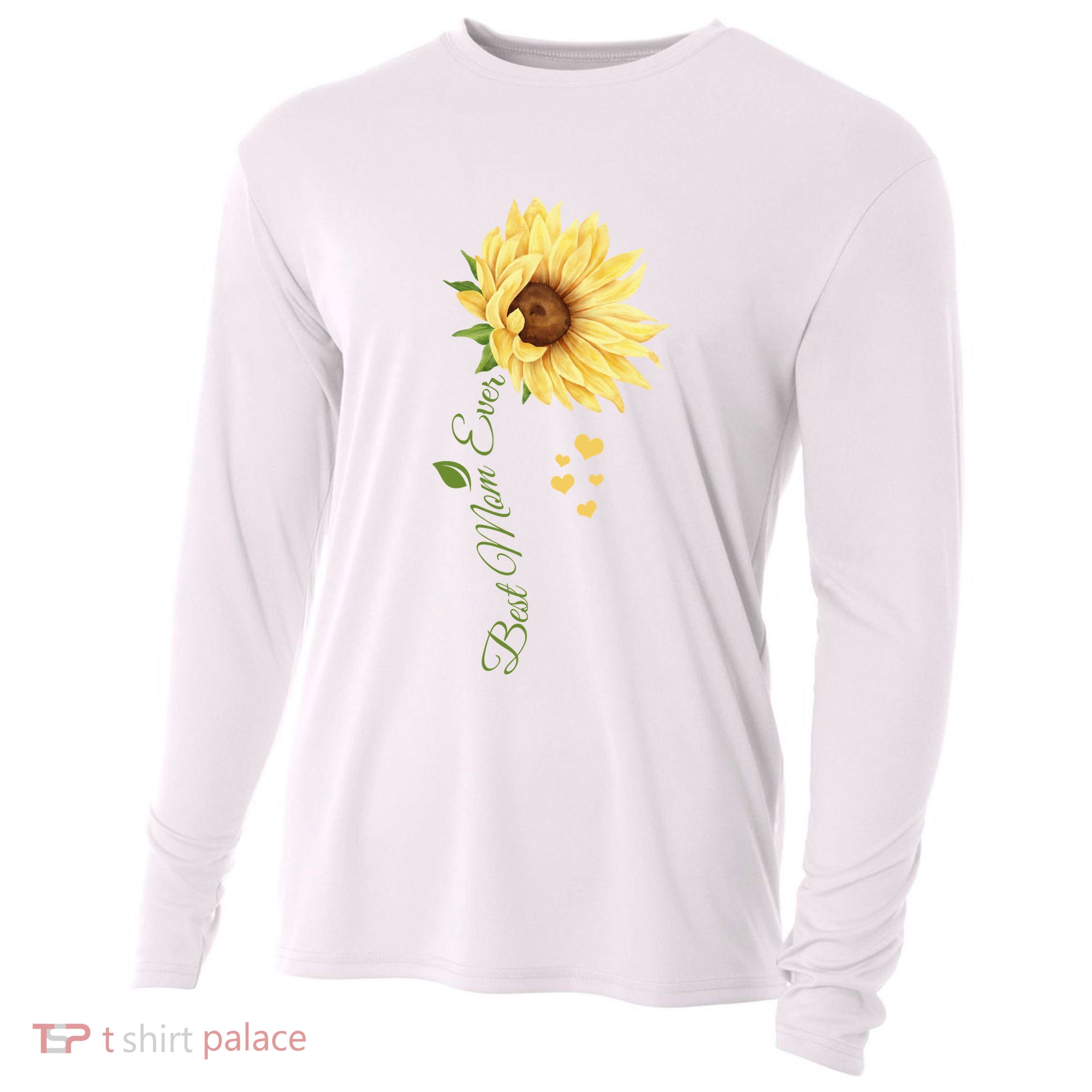 Best Mom Ever Sunflower Cute Mothers Day Cooling Performance Long Sleeve Crew