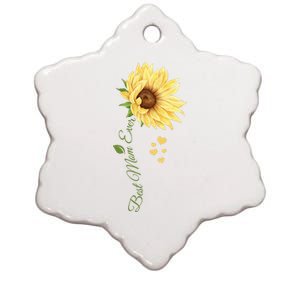 Best Mom Ever Sunflower Cute Mothers Day Ceramic Star Ornament