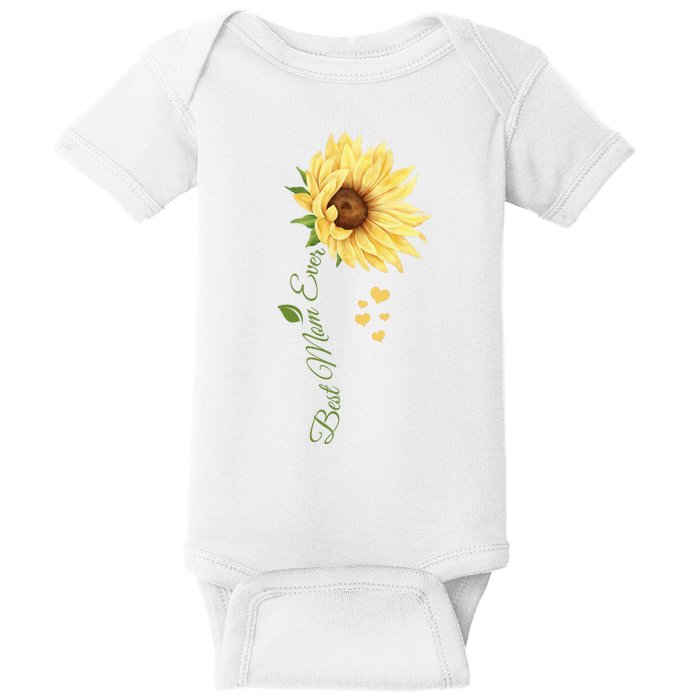 Best Mom Ever Sunflower Cute Mothers Day Baby Bodysuit