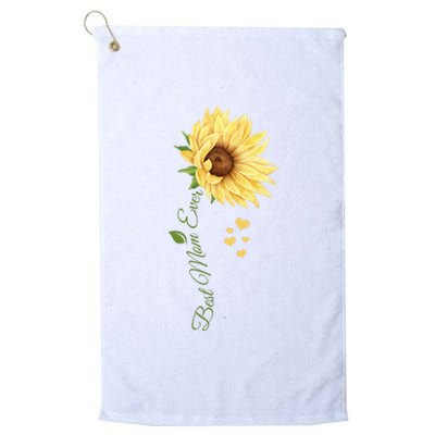 Best Mom Ever Sunflower Cute Mothers Day Platinum Collection Golf Towel